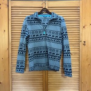 Chubbies Gray and Teal Patterned Pullover XS